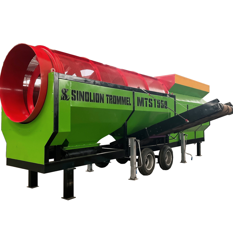 Compostaje rotativo de alta capacidad con pantalla de tambor móvil con motor eléctrico de 3-45 kW