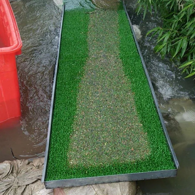 15m*1m*30mm Alfombra de plástico para la fiebre del oro Minería Casilla de alfombra de oro aluvial Césped sintético