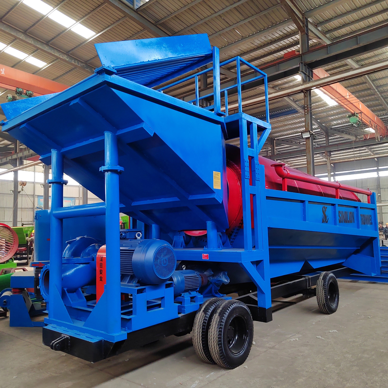 Separador de gravedad 100tph Máquina móvil de lavar arena de oro Australia Planta de recuperación de oro Tromme